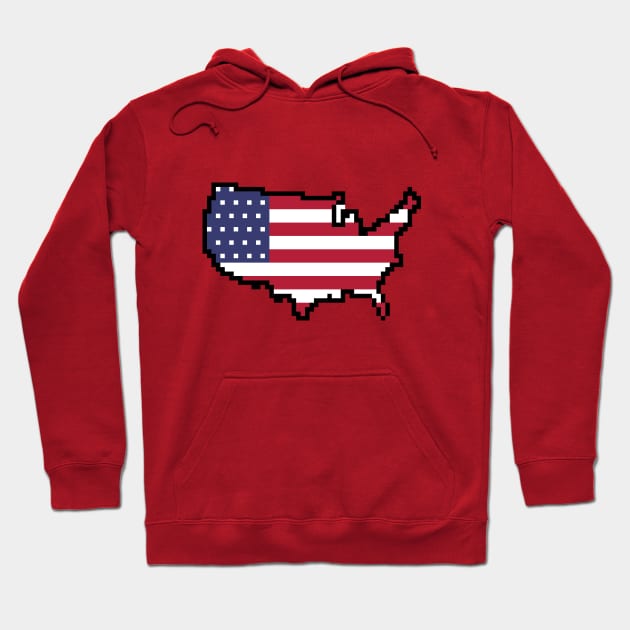 8-bit United States of America Hoodie by GraphicBazaar